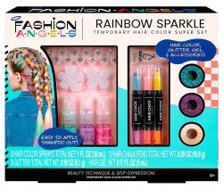 FASHION ANGELS - SUPER KIT DE COLORATION TEMPORAIRE DE CHEVEUX ARC-EN-CIEL